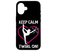 Custodia per iPhone 16 Keep Calm And Twirl On - Divertente Twirling