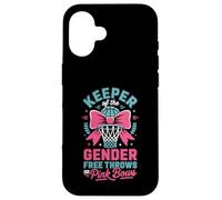 Custodia per iPhone 16 Keeper of The Gender Reveal Free Throws or Pink Bows Party