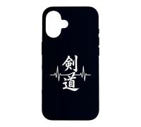 Custodia per iPhone 16 Kendo Heartbeat Giapponese Arti Marziali Lotta con la Spada
