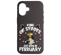 Custodia per iPhone 16 King Of Spades Legend Born In February Birthday Poker Gnome