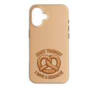 Custodia per iPhone 16 Knot Tonight I Have A Headache Funny Food Pretzel Sarcastico