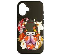 Custodia per iPhone 16 Kokeshi Doll Koi Fish Giapponese Estetica Amante