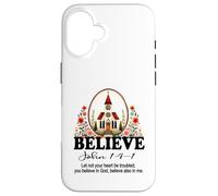 Custodia per iPhone 16 La fede cristiana crede in Cristo Bella chiesa floreale