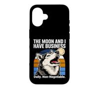 Custodia per iPhone 16 La luna e io abbiamo un Husky quotidiano