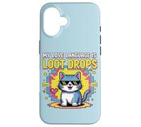 Custodia per iPhone 16 La mia lingua di gioco è Loot Drops Cat Gamer Cool Design