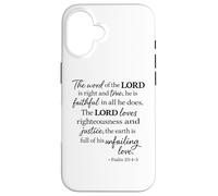 Custodia per iPhone 16 La Parola del Signore è giusta e vera Salmo 33:4 Scrittura