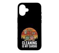 Custodia per iPhone 16 La pulizia della governante divertente è il mio cardio
