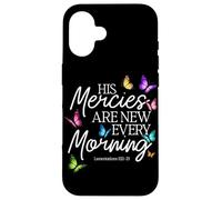 Custodia per iPhone 16 La sua misericordia è nuova ogni mattina versi biblica farfalla