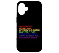 Custodia per iPhone 16 LA TERRA NON È PIATTA STAND UP FOR SCIENCE REAL Earth Day Meme