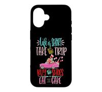 Custodia per iPhone 16 La vita è breve Prendi il viaggio Compra le scarpe Mangia la torta