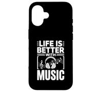 Custodia per iPhone 16 La vita è migliore con la musica