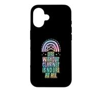 Custodia per iPhone 16 La vita senza clarinetto non è vita affatto Bohemian Rainbow