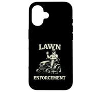 Custodia per iPhone 16 Lawn Enforcement Equitazione Mower Papà Umorismo