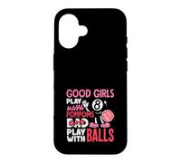 Custodia per iPhone 16 Le ragazze cattive giocano con le palle divertente biliardo giocatore di biliardo donne