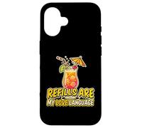 Custodia per iPhone 16 Le ricariche sono il mio appassionato di cocktail in lingua d"amore