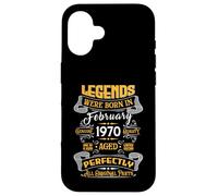 Custodia per iPhone 16 Legend February 1970 Vintage 56th Birthday Tees Made in 1970