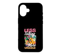 Custodia per iPhone 16 Less Talking More Ukulele Divertente Lettore Musicale Hawaiano