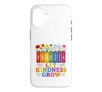 Custodia per iPhone 16 Let Kindness Grow Rainbow Books Fiori Gentilezza Orgoglio