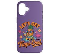 Custodia per iPhone 16 Lets Get Tropi Cool Ananas Occhiali da sole Beach Summer