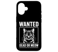 Custodia per iPhone 16 Lettera a spina gatto Wanted Dead or Meow