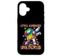 Custodia per iPhone 16 Level Kindness Unlocked Master Builder Gamer Boys Teacher