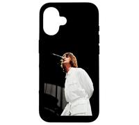 Custodia per iPhone 16 Liam Gallagher Oasis dal vivo Britpop Knebworth 1996