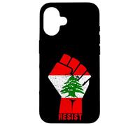 Custodia per iPhone 16 Libano Resistere Pugno Bandiera Libanese Rivoluzione Prova Marzo