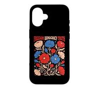 Custodia per iPhone 16 Libertà Democrazia Verità Retro Floreale Patriottico Flower Art