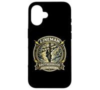 Custodia per iPhone 16 Lineman Brotherhood - Distintivo con scritta "Keep the Lights On"