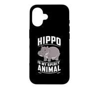 Custodia per iPhone 16 L'ippopotamo è il mio animale spirituale