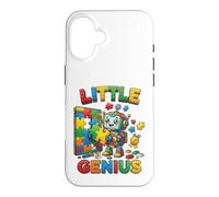 Custodia per iPhone 16 Little Genius Robot Puzzle Builder Design per bambini