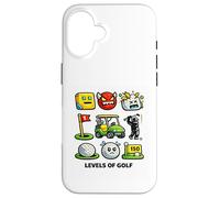 Custodia per iPhone 16 Livelli divertenti del golf Detti divertenti sul golf Nerd geometrici