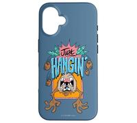 Custodia per iPhone 16 Looney Tunes Taz Just Hanging