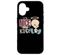 Custodia per iPhone 16 Looney Tunes Tweety Nice To Be Kind
