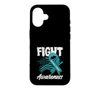 Custodia per iPhone 16 Lotta al cancro cervicale consapevolezza bandiera americana nastro verde acqua