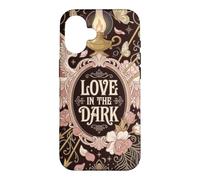 Custodia per iPhone 16 Love in the Dark, arte floreale romantica vintage con ali d'angelo