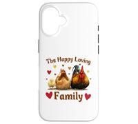 Custodia per iPhone 16 Loving Cute Chicken Family Hen Rooster Chick Funny Farmer