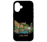 Custodia per iPhone 16 Lubiana Slovenia souvenir da viaggio regalo punto di riferimento della città