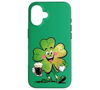 Custodia per iPhone 16 Lucky Clover Parade Allegro Design irlandese