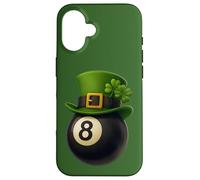 Custodia per iPhone 16 Lucky Eight 8 Ball Shirt with Shamrock and Four Leaf Clover