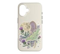 Custodia per iPhone 16 Luna Moth Moon Botanical Celestial Cottagecore