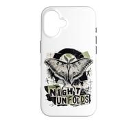 Custodia per iPhone 16 Luna Moth Night si apre grunge collage