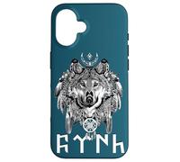Custodia per iPhone 16 Lupo Tengri Antica Iscrizione Turca Spirituale