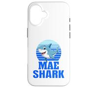 Custodia per iPhone 16 Mae Shark Family Reunion Squad Nome Cognome