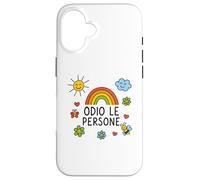 Custodia per iPhone 16 Maglia Divertente ODIO LE PERSONE vi voglio bene… da lontano