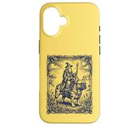 Custodia per iPhone 16 Mago Cavalcando Bulldog Francese Fantasy Art