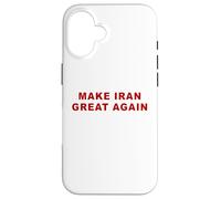 Custodia per iPhone 16 Make Iran Great Again - Minimal Text White & Red