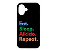 Custodia per iPhone 16 Mangia sonno ripetizione Aikido per gli amanti dell'Aikido