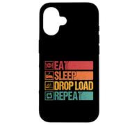Custodia per iPhone 16 Mangiare Sleep Drop Load Repeat Funny Trucker Semi Truck Driver