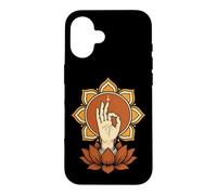 Custodia per iPhone 16 Mano del risveglio Mudra Lotus Mandala meditazione buddista